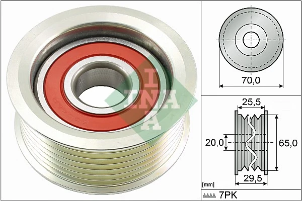 Deflection/Guide Pulley, V-ribbed belt